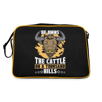 Élevage bovin Il possède le bétail sur les animaux de la ferme - Sac Retro - noir/or - Dos