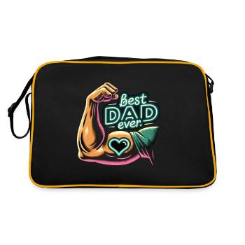 Best Dad Ever - Retro Tasche - Schwarz/Gold - Hinten