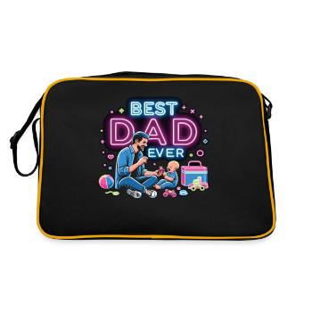 Best Dad Ever - Retro Tasche - Schwarz/Gold - Hinten