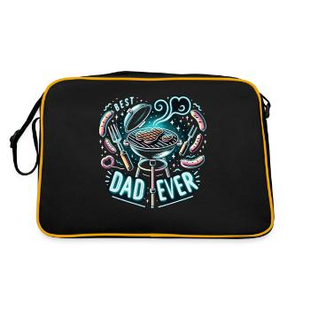 Best Dad Ever - Retro Tasche - Schwarz/Gold - Hinten