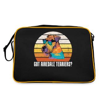 Cadeaux Airedale Terrier - Sac Retro - noir/or - Dos