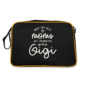 Nur die besten Mütter werden zu Gigi Funny befördert - Retro Tasche - Schwarz/Gold - Hinten