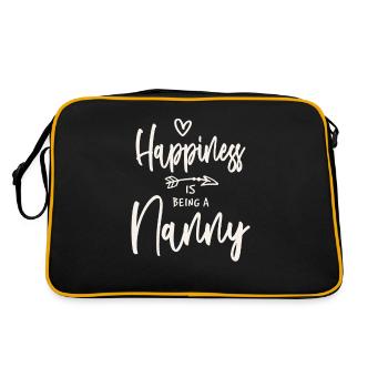 Glück ist, ein Kindermädchen zu sein Lustige Oma Weihnachten - Retro Tasche - Schwarz/Gold - Hinten