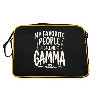 Meine Lieblingsleute nennen mich Gamma Lustige Oma - Retro Tasche - Schwarz/Gold - Hinten
