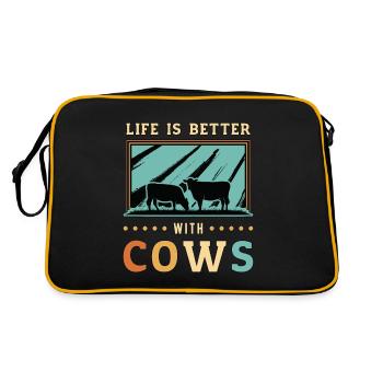 La vie des éleveurs de bétail est meilleure avec le bétail des vaches - Sac Retro - noir/or - Dos