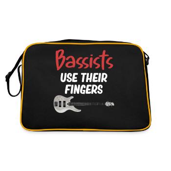 Bassisten Benutzen Ihre Finger Gitarrist - Retro Tasche - Schwarz/Gold - Hinten