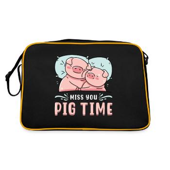 L’élevage de porcs vous manque cochon temps fermier animaux de ferme - Sac Retro - noir/or - Dos
