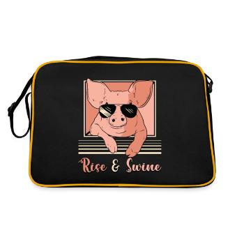 Augmentation de l’élevage porcin et des animaux de ferme porcine Bétail - Sac Retro - noir/or - Dos