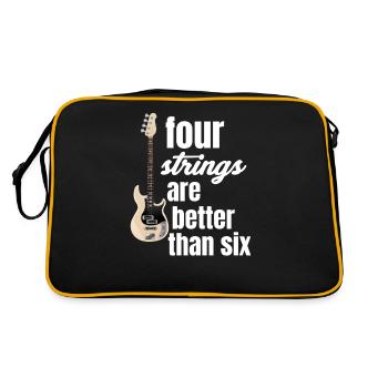 Vier Saiten Sind Besser Als 6 Bassisten Gitarrist - Retro Tasche - Schwarz/Gold - Hinten