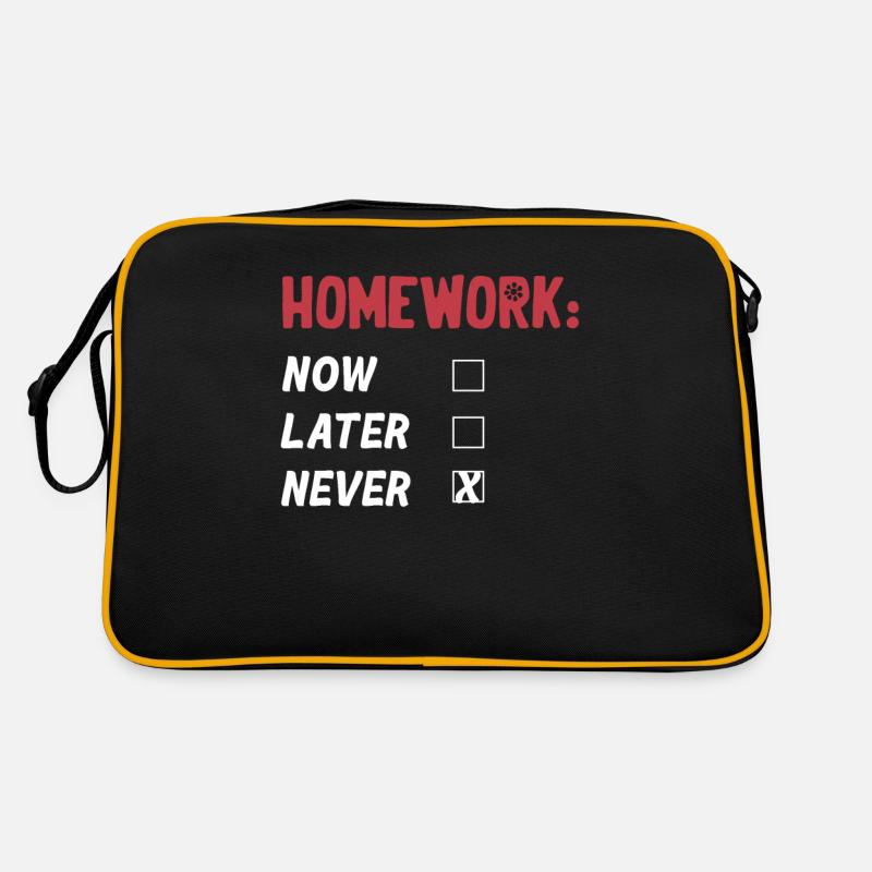 Devoirs? Quels devoirs ? Graduation Sac Retro