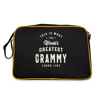 Das ist es, was die größte Grammy-Oma der Welt - Retro Tasche - Schwarz/Gold - Hinten