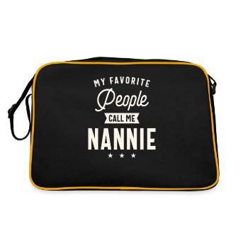 Meine Lieblingsmenschen nennen mich Nannie - Retro Tasche - Schwarz/Gold - Hinten
