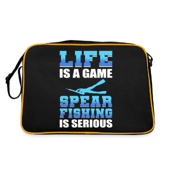 Life Is A Game Spearfishing Is Serious - Retro Bag - black/gold - Back