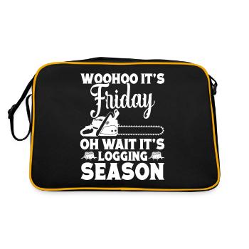 Holzhacken Baumpfleger Wurfleinen-Set Holzfäller - Retro Tasche - Schwarz/Gold - Hinten