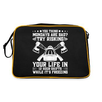 Lumberjack Equipment Arborist Kit Wood Chopping - Retro Bag - black/gold - Back