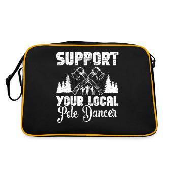 Baumpflegerausrüstung Seil Holzhacken Holzfäller H - Retro Tasche - Schwarz/Gold - Hinten