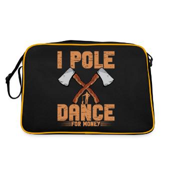 Lumberjack Arborist Chainsaw Wood Chopping Wood - Retro Bag - black/gold - Back