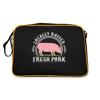 Élevage porcin Porc frais élevé localement Animaux de ferme - Sac Retro - noir/or - Dos