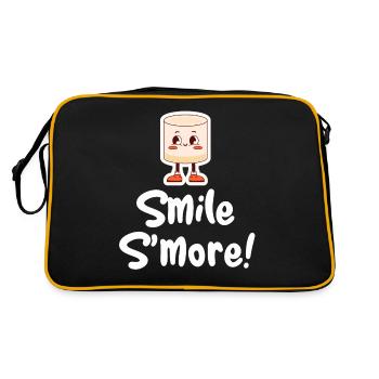 Smile S'more Wortspiele Hiker Glamping Adventures - Retro Tasche - Schwarz/Gold - Hinten
