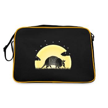 Armadillo, Armadillo, Landscape, Forest, Trees, Sun - Retro Bag - black/gold - Back