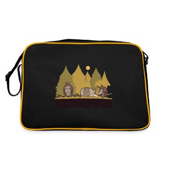 Armadillo, Armadillo, Landscape, Forest, Trees - Retro Bag - black/gold - Back