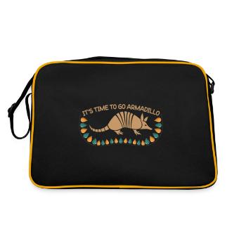 It's Time Armadillo To Go Saying Armadillo Armadillo - Retro Bag - black/gold - Back