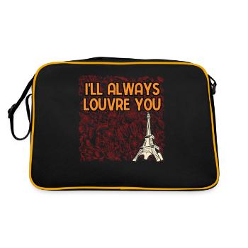 Ill Always Louvre You Positive Quotes French - Retro Tasche - Schwarz/Gold - Hinten