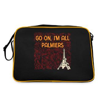 Go on Im All Palmiers Iconic Food French Famous - Retro Tasche - Schwarz/Gold - Hinten