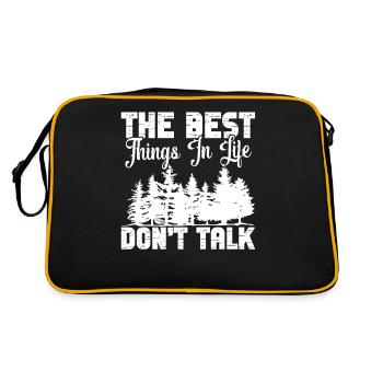 Forest Walk, Mountaineer, Tree Lover, Nature - Retro Bag - black/gold - Back