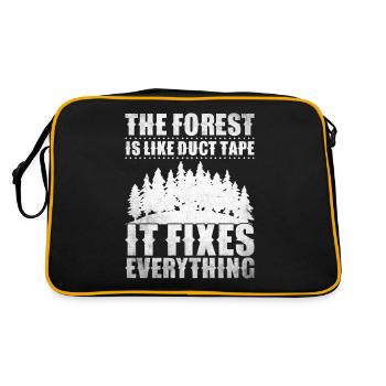 Mountaineer, Forest Walk, Tree Lover, Nature - Retro Bag - black/gold - Back