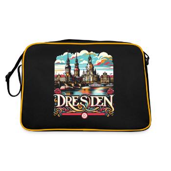 Dresden City Germany Souvenir - Retro Bag - black/gold - Back
