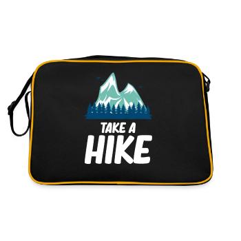 Machen Sie Eine Wanderung Lustiger Wanderer - Retro Tasche - Schwarz/Gold - Hinten