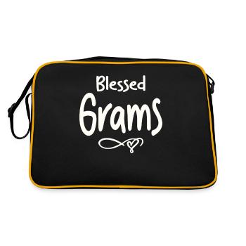 Bless Grams Lustige Oma Weihnachten - Retro Tasche - Schwarz/Gold - Hinten