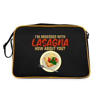 I'm Obsessed With Lasagna, How About You 4 - Retro Bag - black/gold - Back