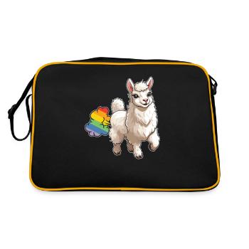 Lama Lama Drôle Arc-en-Ciel Pet - Sac Retro - noir/or - Dos