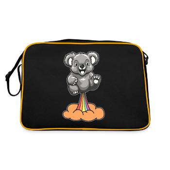 Koala Ours Drôle Arc-en-Ciel Pet - Sac Retro - noir/or - Dos