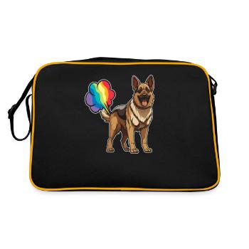 Berger Allemand Drôle Rainbow Pet - Sac Retro - noir/or - Dos