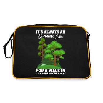 Nature lover, tree lover, mountaineer, forest walker - Retro Bag - black/gold - Back