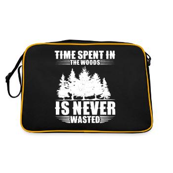 Forest walk, mountaineer, hiker, forest lover - Retro Bag - black/gold - Back