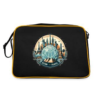 Né pour voyager Voyage Voyage Voyage Vacances Voyage - Sac Retro - noir/or - Dos