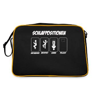 Polizist Geschenk Schichtarbeiter Polizist - Retro Tasche - Schwarz/Gold - Hinten