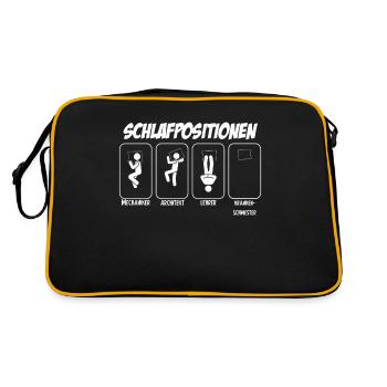 Krankenschwester Geschenk Schichtarbeit - Retro Tasche - Schwarz/Gold - Hinten