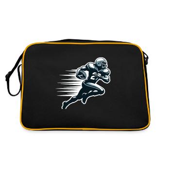 Footballer, American Football Quarterback - Retro Bag - black/gold - Back