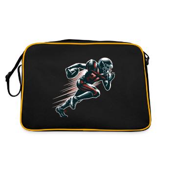 Footballer, American Football Quarterback - Retro Bag - black/gold - Back