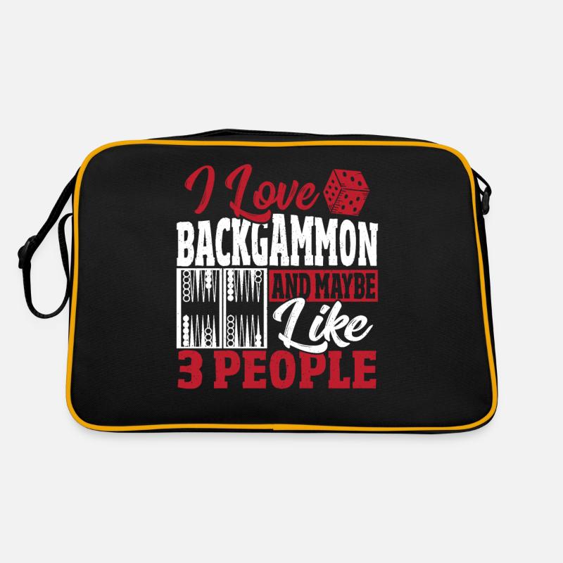 Backgammon - Retro Tasche - Schwarz/Gold