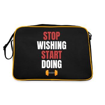 Arrêtez de vouloir, commencez - Sac Retro - noir/or - Dos