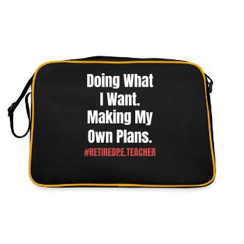 happiness is a retired physical education teacher and - Retro Bag - black/gold - Back
