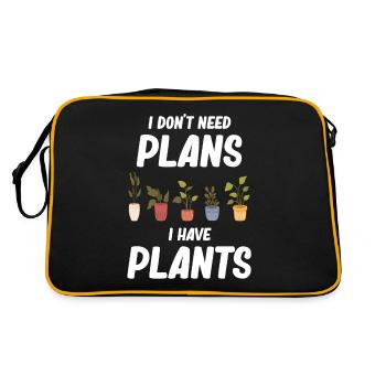 Je n’ai pas besoin de plans, j’ai des plantes - Sac Retro - noir/or - Dos