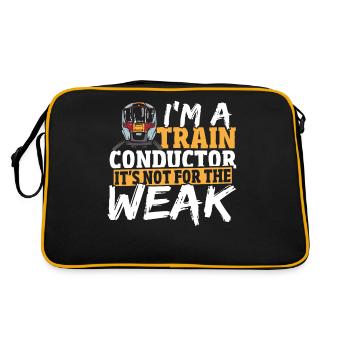 I'm A Train Conductor It's Not For The Weak Train - Retro Tasche - Schwarz/Gold - Hinten
