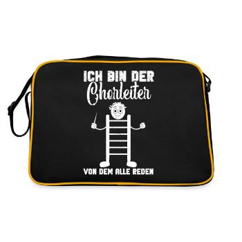 Chorleiter Singen Sopransänger Chor Chorsänger - Retro Tasche - Schwarz/Gold - Hinten